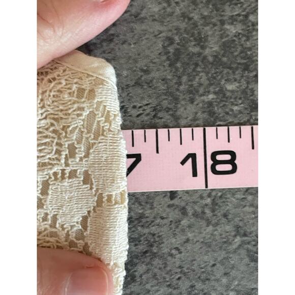 Flying Tomato Crochet Babydoll Maxi Dress Size M Lace Stretch Peasant Romantic - Picture 8 of 9